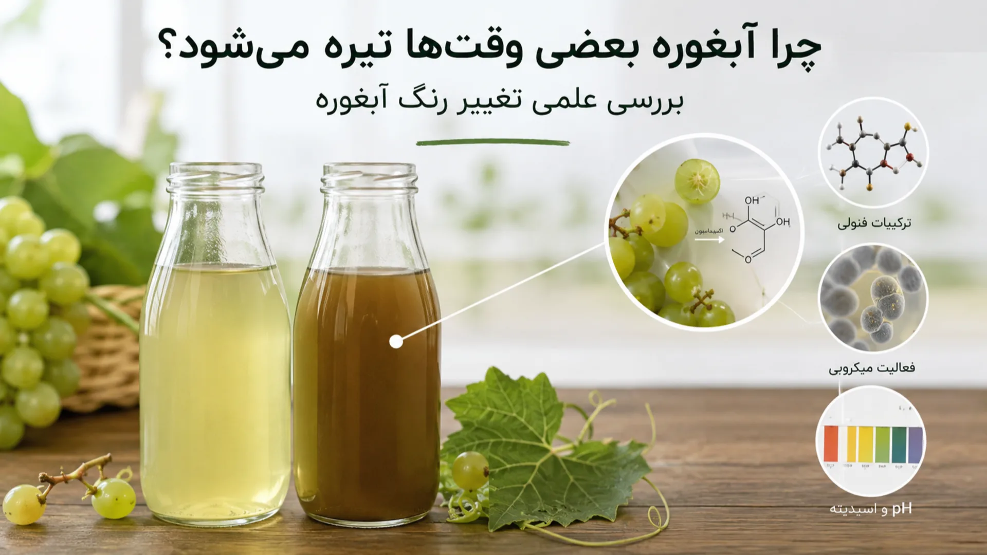 چرا آبغوره بعضی وقت‌ها تیره می‌شود؟ بررسی علمی تغییر رنگ آبغوره