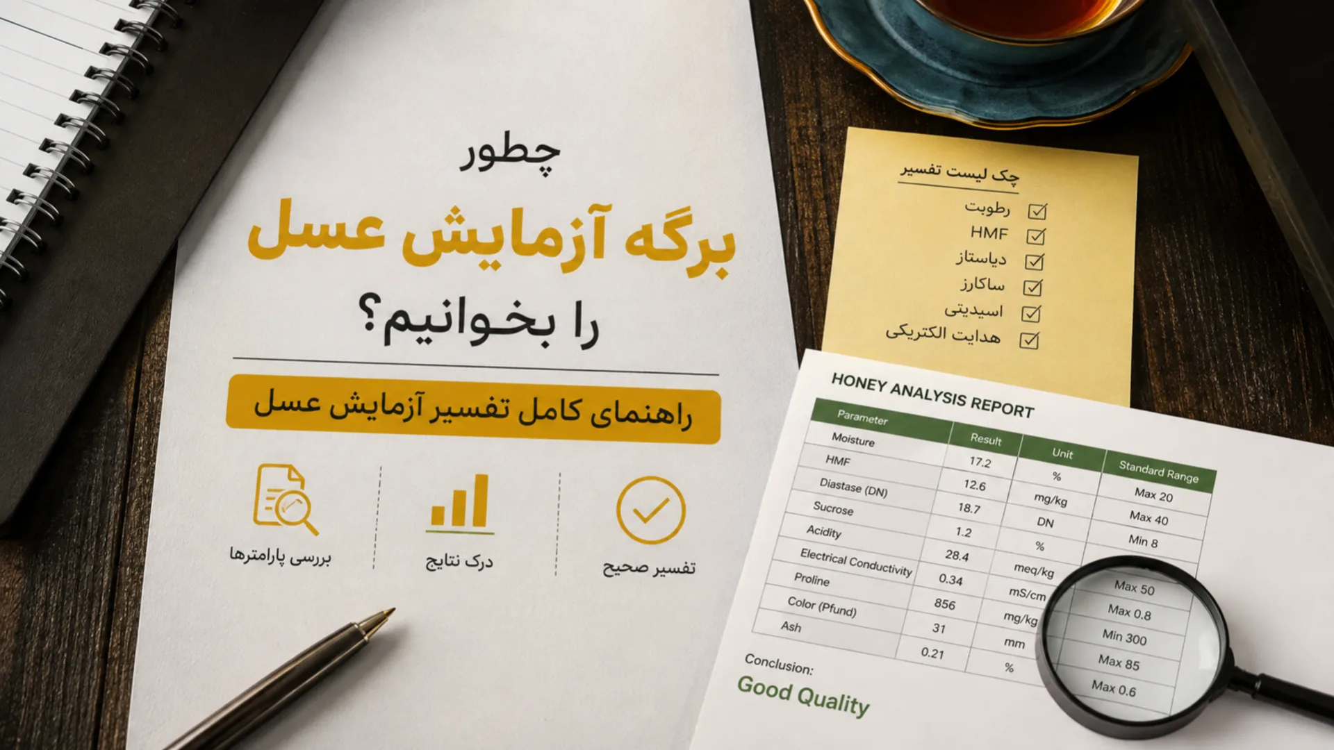 چطور برگه آزمایش عسل را بخوانیم؟ راهنمای کامل تفسیر آزمایش عسل